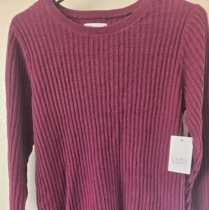 Croft & Barrow Women's Textured Knit Sweater - Berry